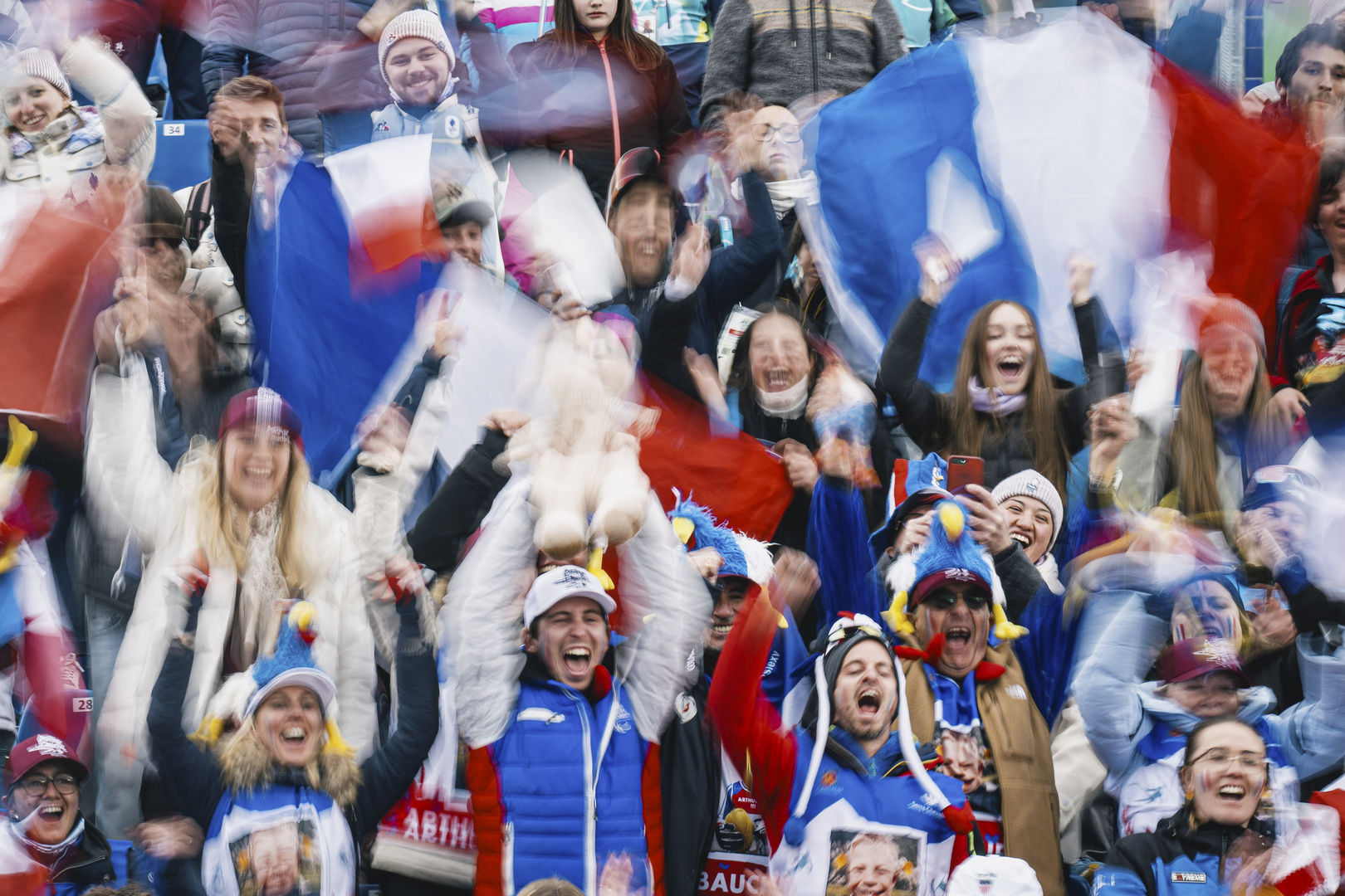 French fans in Men’s  Alpine combined, during the XIV Winter Paralympic Games Milano-Cortina 2026,